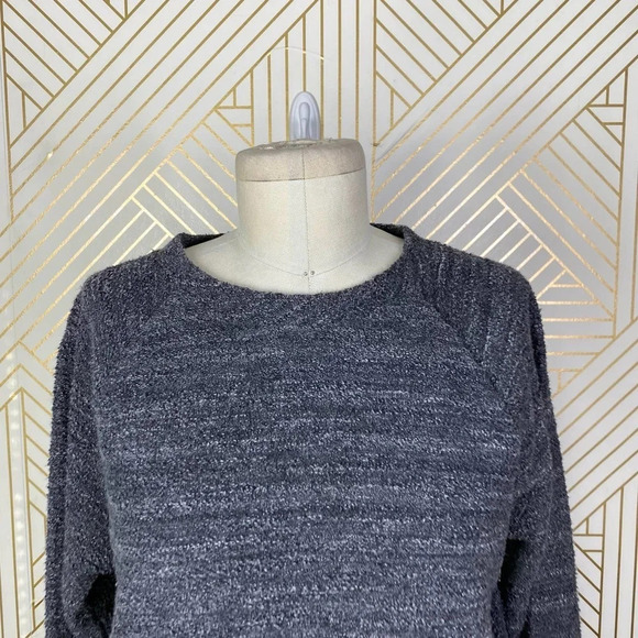 Vince‎ Textured Terry Raglan Side Zipper Sweatshirt Heather Black Gray Size XS - Picture 3 of 12
